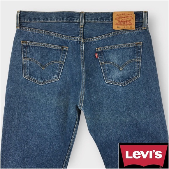Vintage Levis 501 Mens Jeans Original Fit Blue Denim Actual Size 36 x 32‎ Y2K - Picture 1 of 10